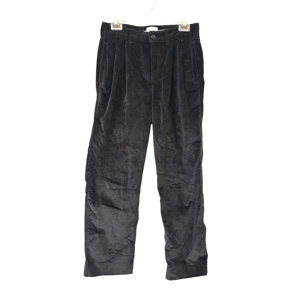 Aime Leon Dore Men Pleated Corduroy Pants Black Made in Italy XS 100% Cotton ALD